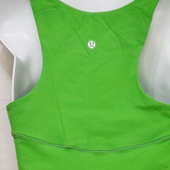 Lululemon Racer Back Scoop Neck Tank Green+White - Picture 6 of 6